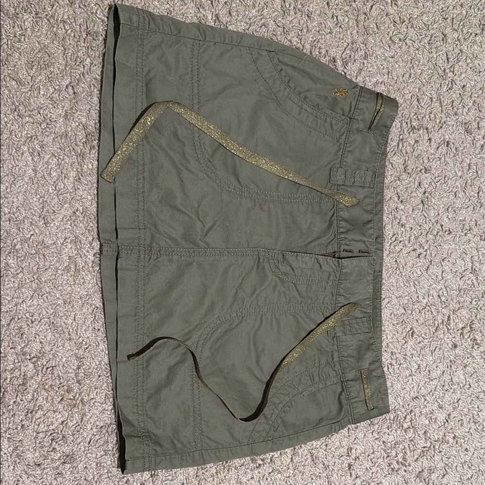 Express Olive Green Mini Cargo Skirt Casual A-Line